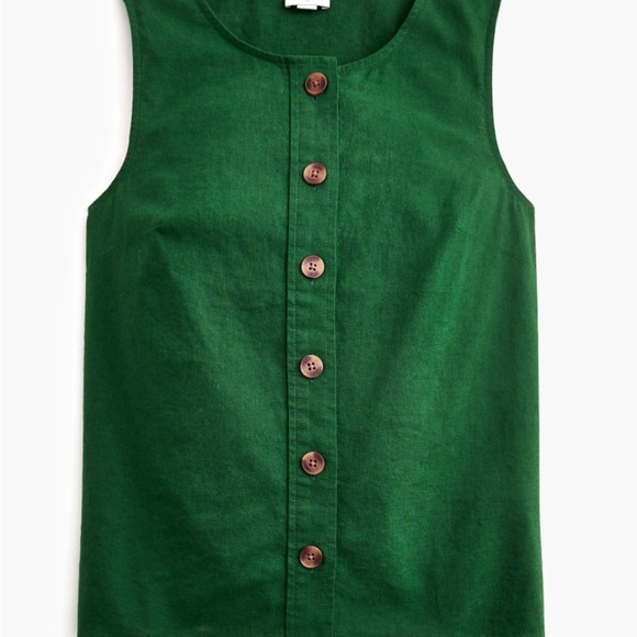 J. Crew Tops - J. Crew Linen Blend Green Button-Up Top, Sz XL